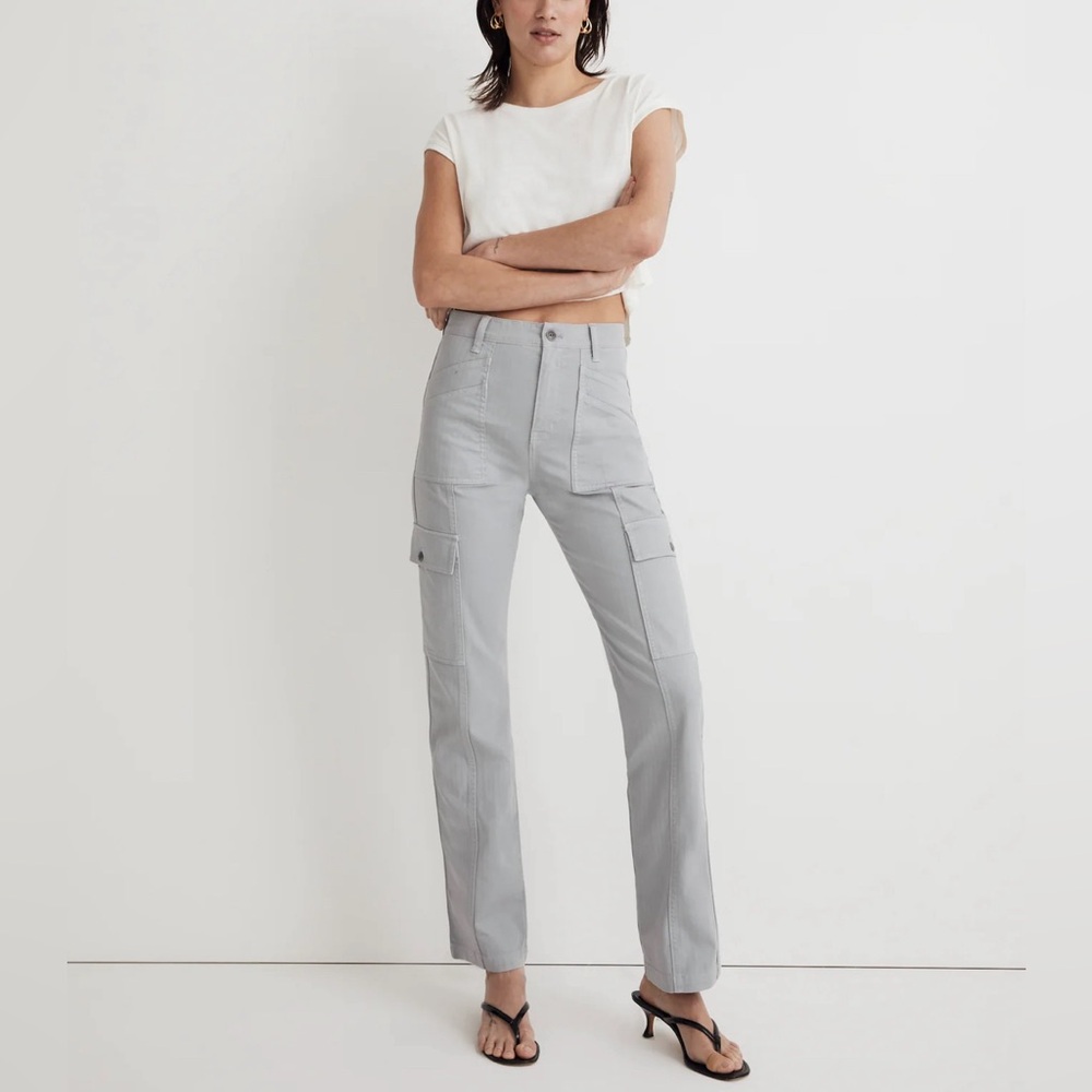 Madewell Garment-Dyed '90s Straight Cargo Pant size 30 in solstice gray! - Picture 3 of 10
